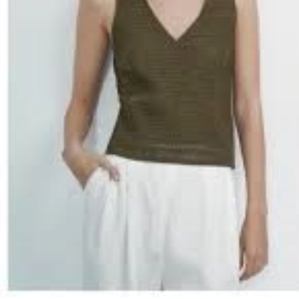 Massimo Dutti Viscose & Wool Blend Flowing Darted Wide Leg Trousers Size 10 NWT - Picture 1 of 15